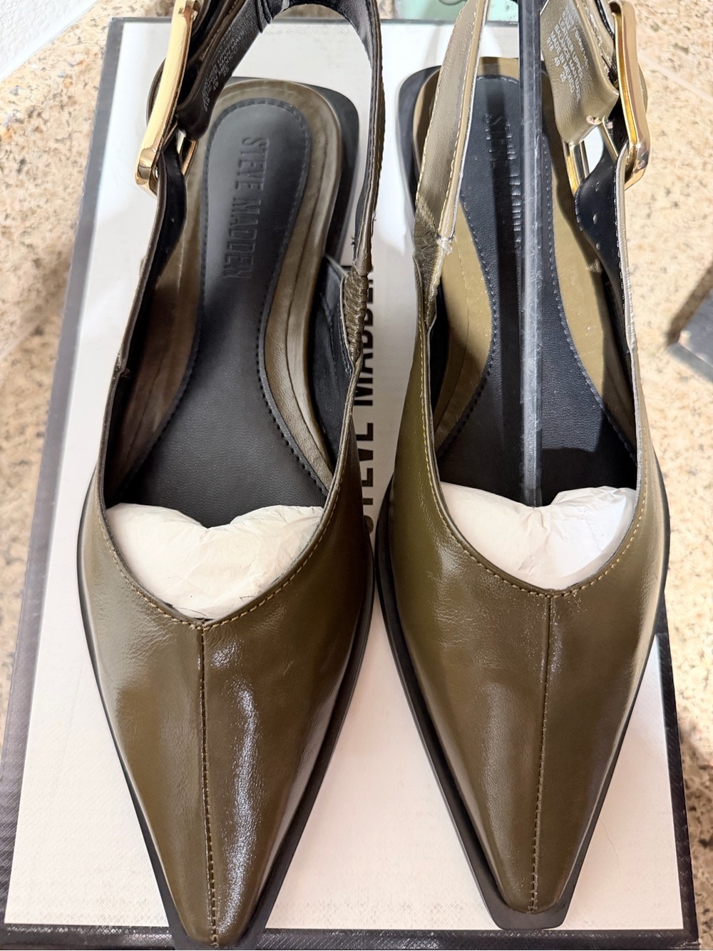 Steve Madden Olive Slingback Pointed Toe Pumps